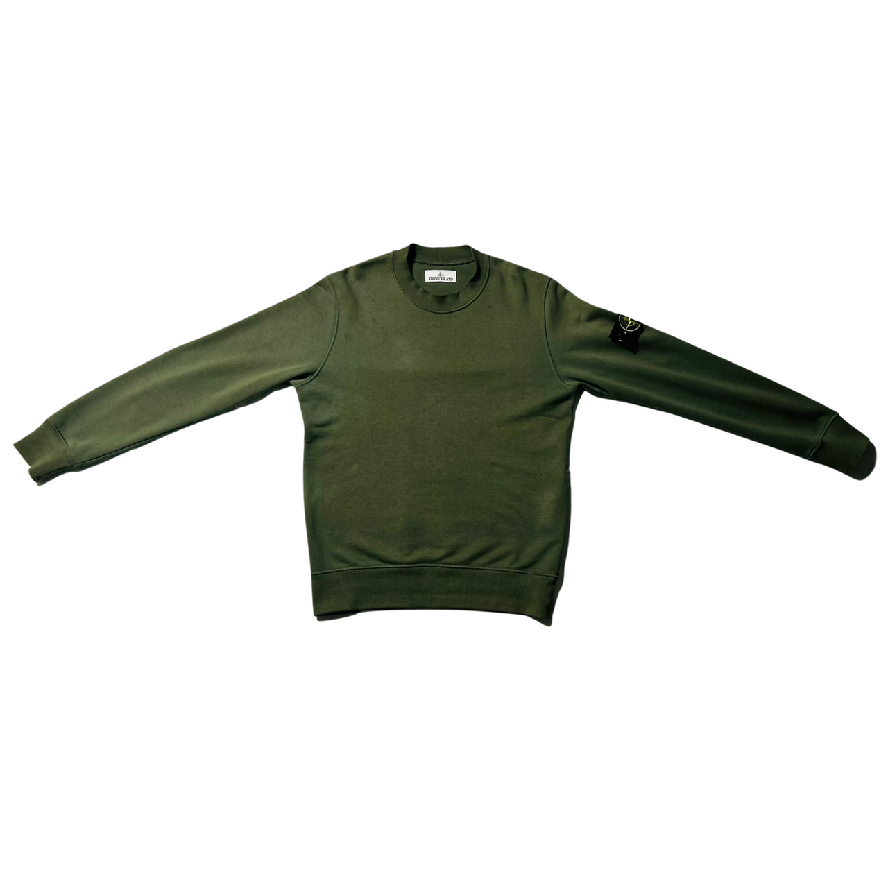 Vintage Olive Green Stone Island Crewneck Sweatshirt