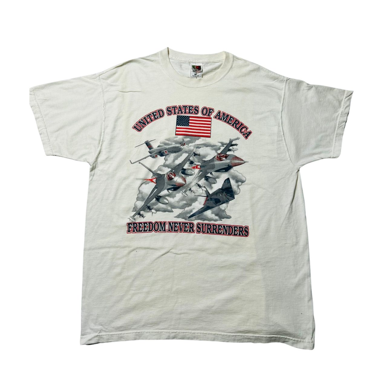 USA Freedom Never Surrenders Vintage Graphic T