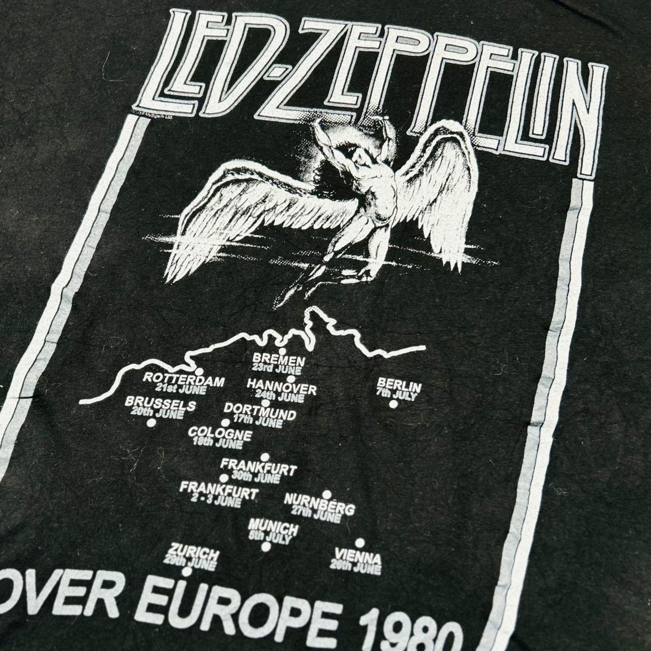 Led Zeppelin 1980 Tour Vintage Graphic T