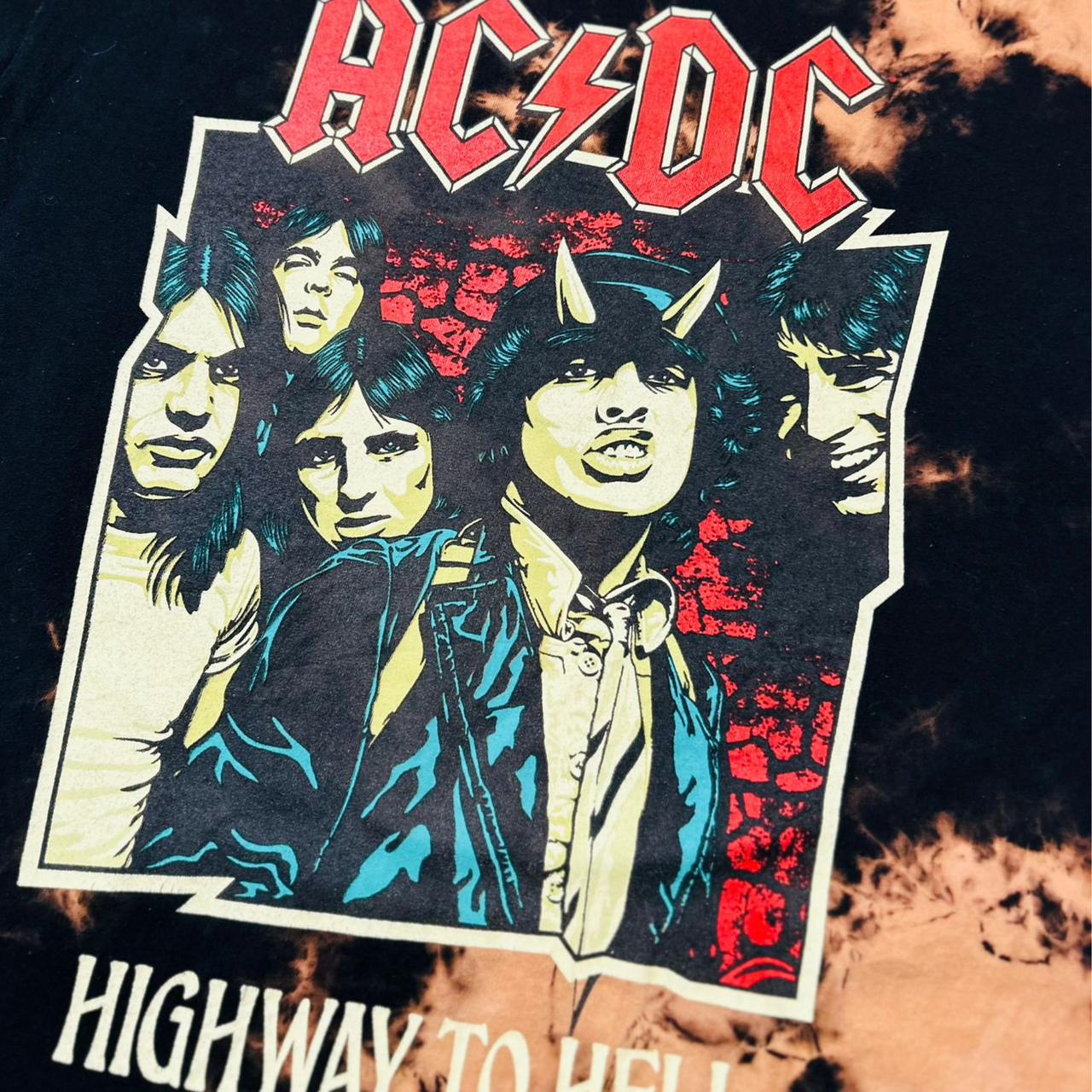 AC/DC Highway to Hell Tie Dye Vintage Graphic T