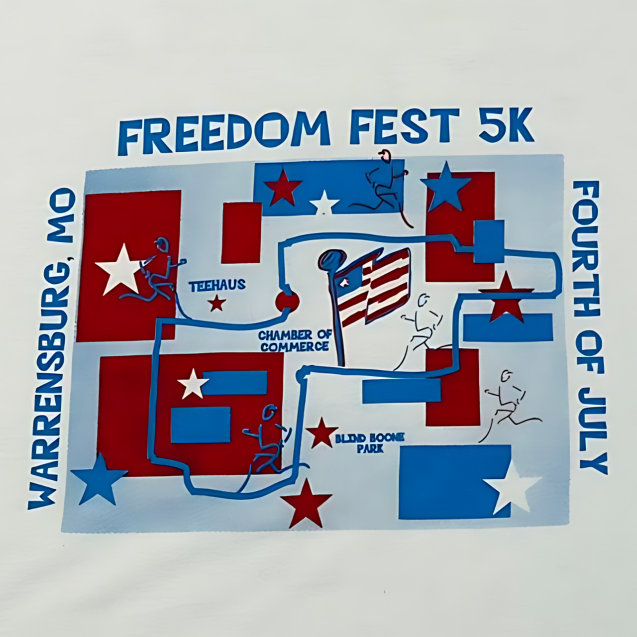 Freedom Fest 5K Run Vintage Graphic T