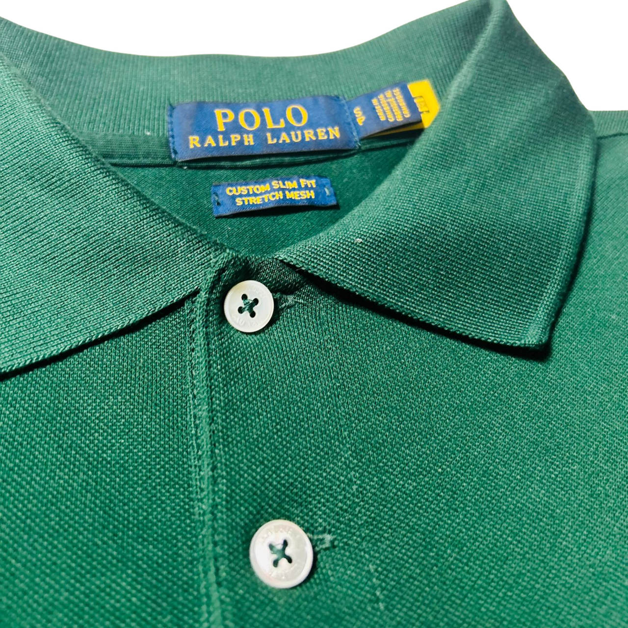 Polo Ralph Lauren Green Custom Slim Fit Stretch-Mesh Polo Shirt