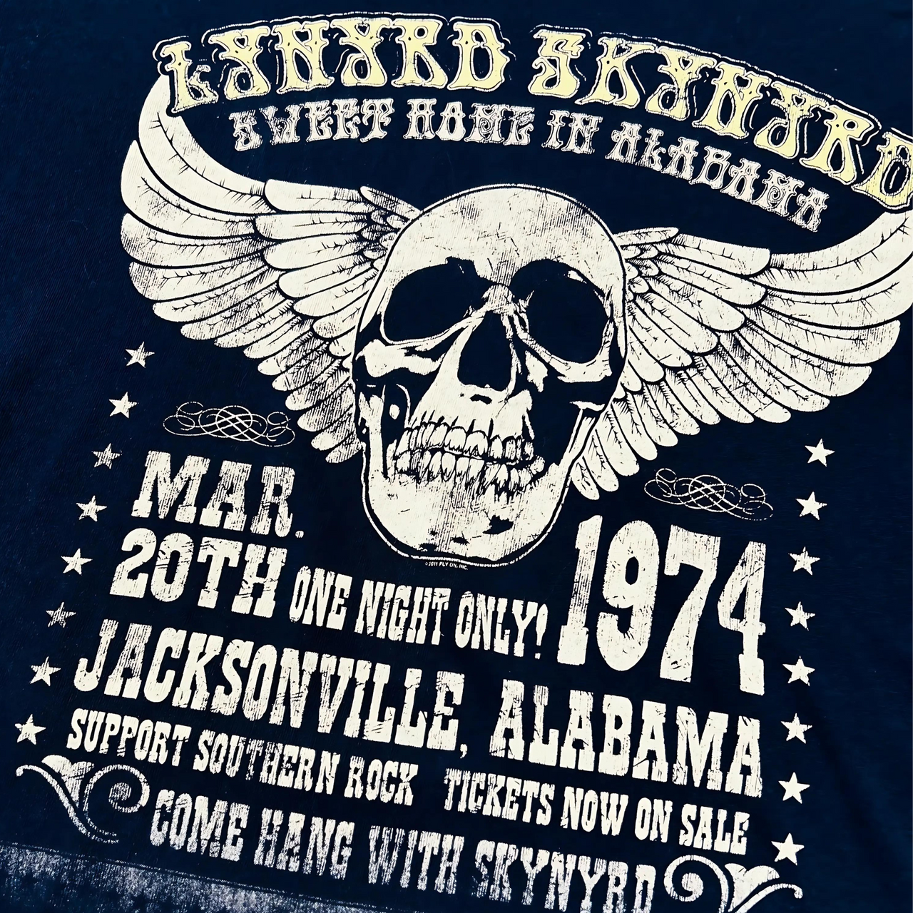 Lynyrd Skynyrd 1974 Jacksonville Concert Vintage Graphic T