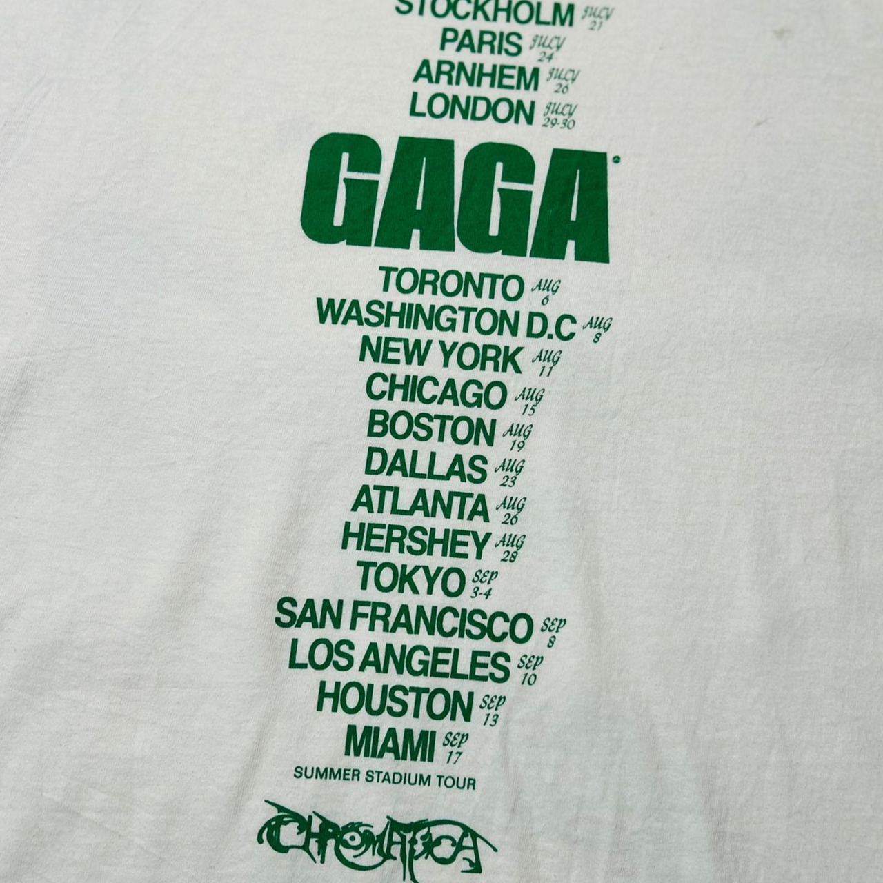 Lady Gaga 2022 Tour Vintage Graphic T