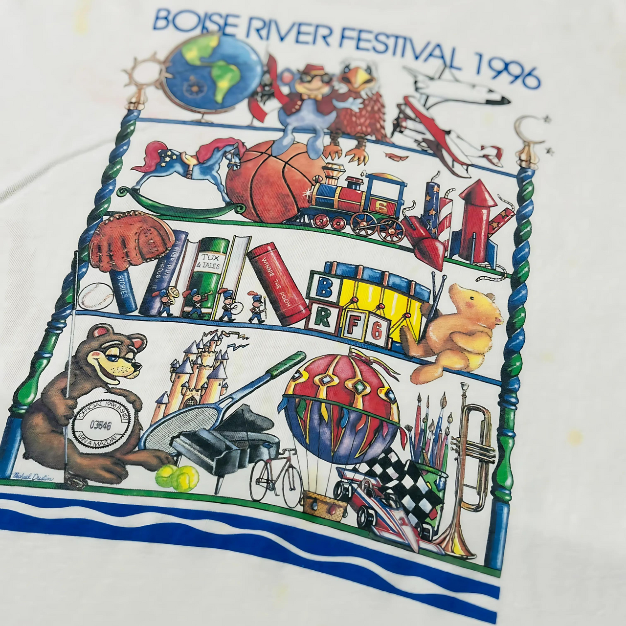 Distressed Boise River Festival 1996 Vintage Graphic T