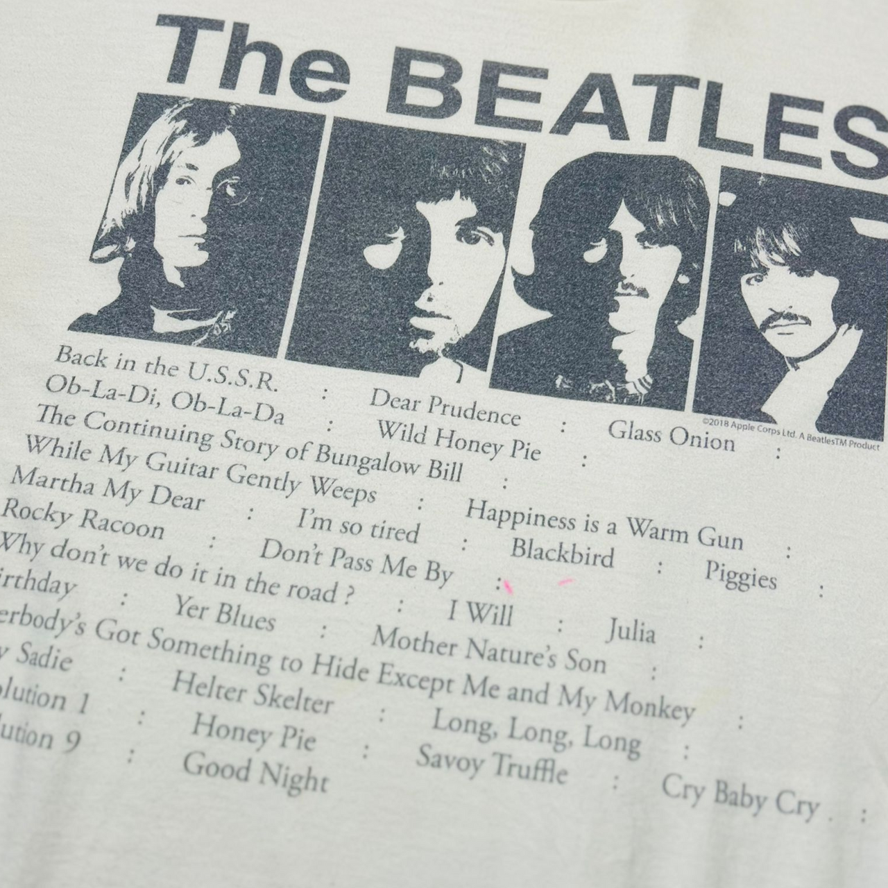 The Beatles Song List Vintage Graphic T