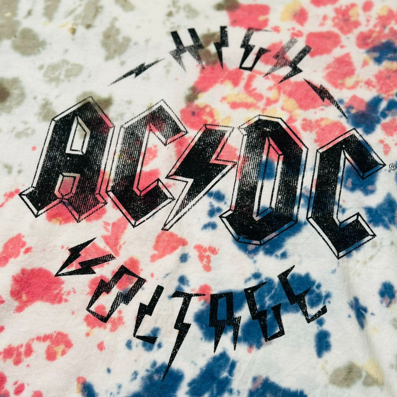 AC/DC High Voltage Tie Dye Vintage Graphic T