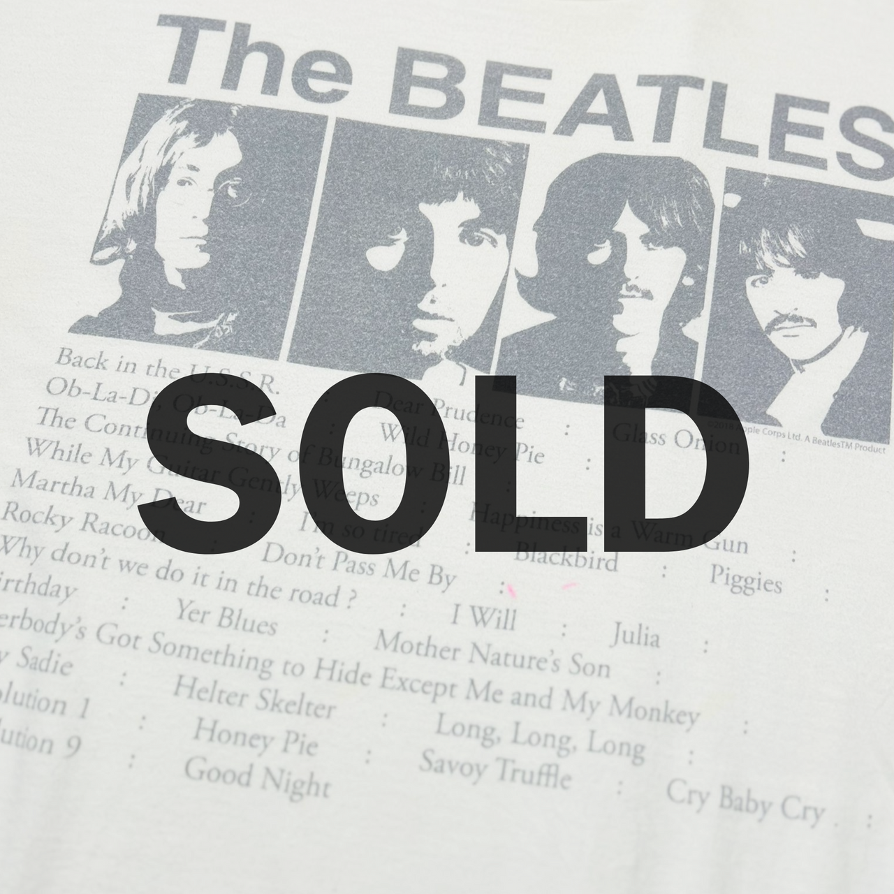 The Beatles Song List Vintage Graphic T