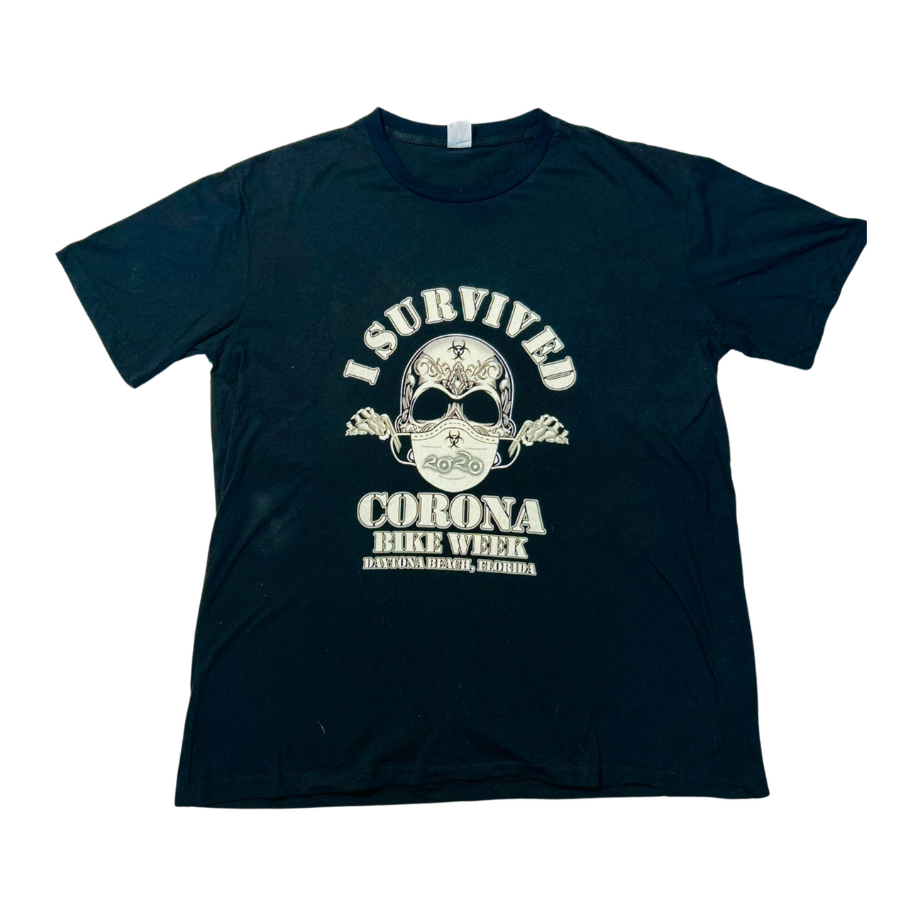 I Survived Corona Bike Week 2020 Vintage Graphic T